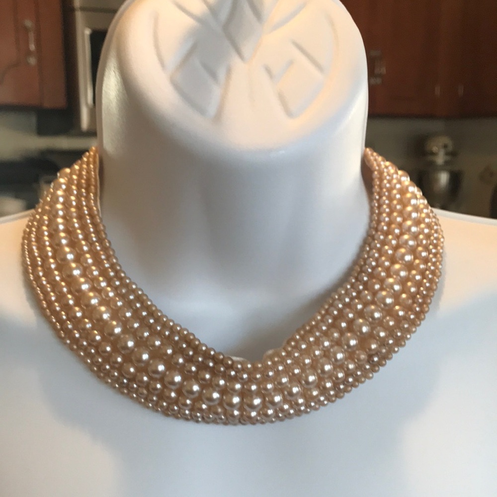 Chic Multi-Strand Pearl Necklace